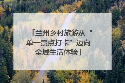 兰州乡村旅游从“单一景点打卡”迈向全域生活体验