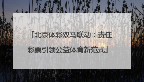 北京体彩双马联动：责任彩票引领公益体育新范式