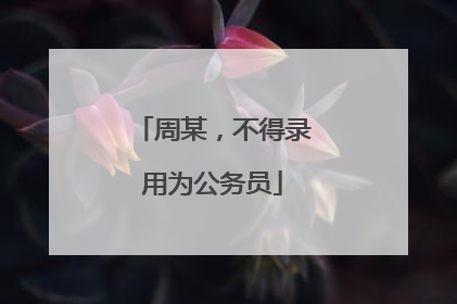 周某，不得录用为公务员