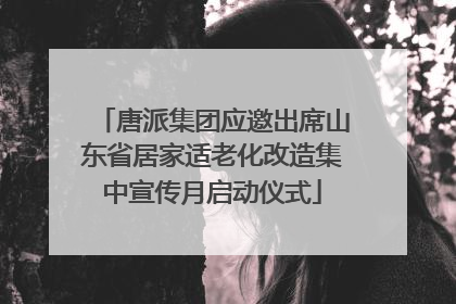唐派集团应邀出席山东省居家适老化改造集中宣传月启动仪式