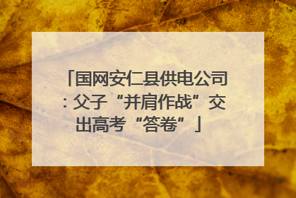 国网安仁县供电公司：父子“并肩作战”交出高考“答卷”