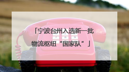 宁波台州入选新一批物流枢纽“国家队”