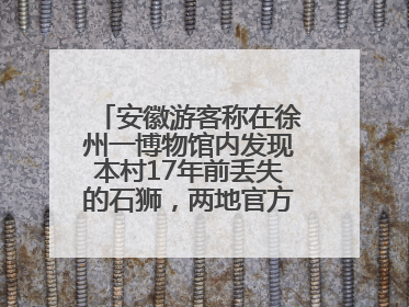 安徽游客称在徐州一博物馆内发现本村17年前丢失的石狮，两地官方最新回应
