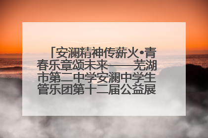 安澜精神传薪火•青春乐章颂未来——芜湖市第二中学安澜中学生管乐团第十二届公益展演圆满举行