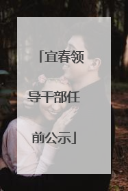宜春领导干部任前公示