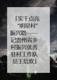 实干点亮“明星村”振兴路——记贵州省乡村振兴优秀驻村工作队员王培欢