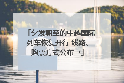 夕发朝至的中越国际列车恢复开行 线路、购票方式公布→