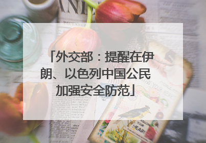 外交部：提醒在伊朗、以色列中国公民加强安全防范
