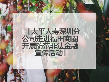 太平人寿深圳分公司走进福田商圈开展防范非法金融宣传活动