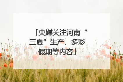 央媒关注河南“三夏”生产、多彩假期等内容