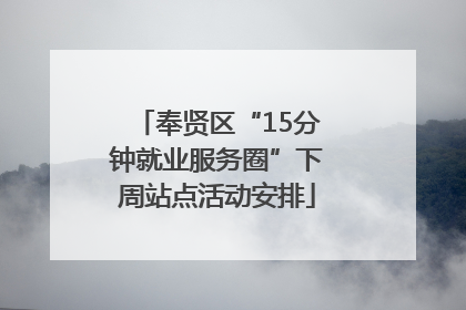 奉贤区“15分钟就业服务圈”下周站点活动安排