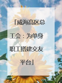 威海高区总工会：为单身职工搭建交友平台