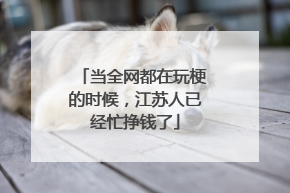 当全网都在玩梗的时候，江苏人已经忙挣钱了