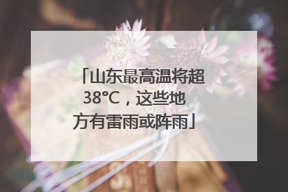 山东最高温将超38°C，这些地方有雷雨或阵雨