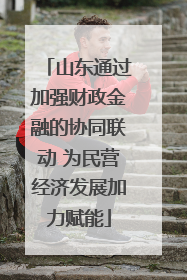 山东通过加强财政金融的协同联动 为民营经济发展加力赋能