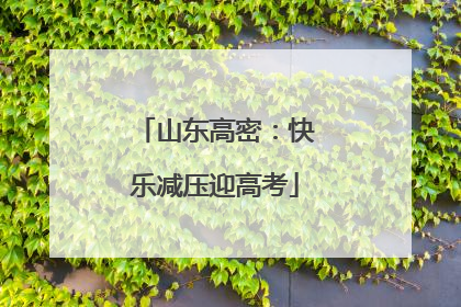 山东高密：快乐减压迎高考