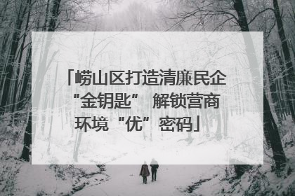 崂山区打造清廉民企“金钥匙” 解锁营商环境“优”密码