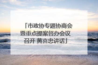 市政协专题协商会暨重点提案督办会议召开 黄喜忠讲话