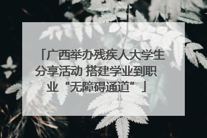广西举办残疾人大学生分享活动 搭建学业到职业“无障碍通道”