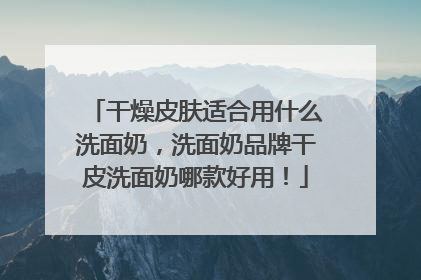 干燥皮肤适合用什么洗面奶，洗面奶品牌干皮洗面奶哪款好用！