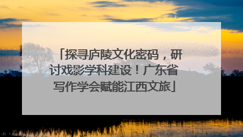 探寻庐陵文化密码，研讨戏影学科建设！广东省写作学会赋能江西文旅