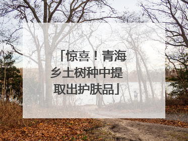 惊喜！青海乡土树种中提取出护肤品