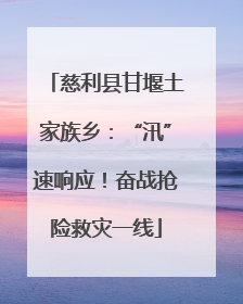 慈利县甘堰土家族乡：“汛”速响应！奋战抢险救灾一线