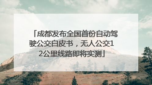 成都发布全国首份自动驾驶公交白皮书，无人公交12公里线路即将实测