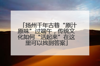 扬州千年古巷“原汁原味”过端午，传统文化如何“活起来”在这里可以找到答案