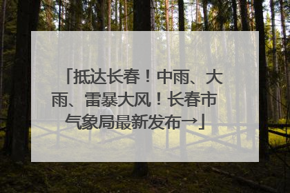 抵达长春！中雨、大雨、雷暴大风！长春市气象局最新发布→