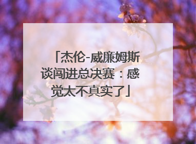杰伦-威廉姆斯谈闯进总决赛：感觉太不真实了