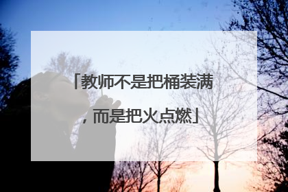 教师不是把桶装满，而是把火点燃