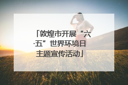 敦煌市开展“六·五”世界环境日主题宣传活动