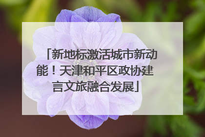 新地标激活城市新动能！天津和平区政协建言文旅融合发展