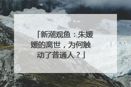 新潮观鱼：朱媛媛的离世，为何触动了普通人？