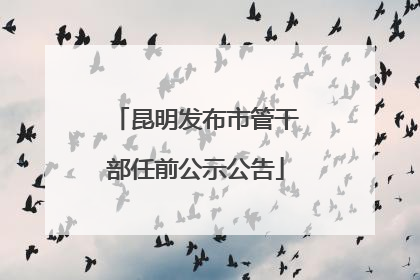 昆明发布市管干部任前公示公告