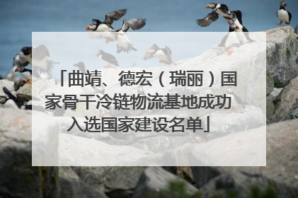 曲靖、德宏（瑞丽）国家骨干冷链物流基地成功入选国家建设名单