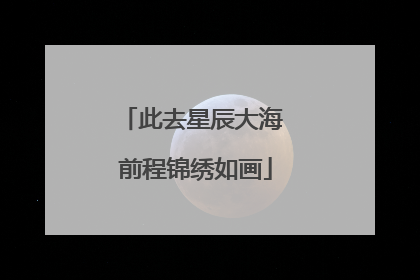 此去星辰大海 前程锦绣如画