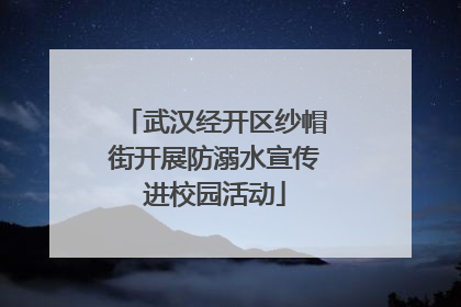 武汉经开区纱帽街开展防溺水宣传进校园活动