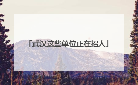 武汉这些单位正在招人