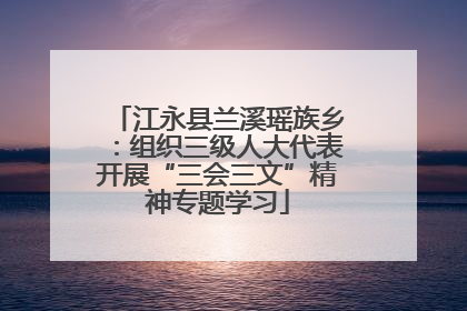 江永县兰溪瑶族乡：组织三级人大代表开展“三会三文”精神专题学习
