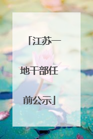 江苏一地干部任前公示