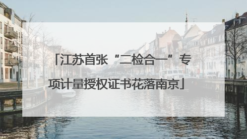 江苏首张“二检合一”专项计量授权证书花落南京