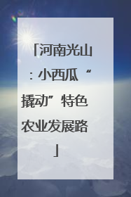 河南光山：小西瓜“撬动”特色农业发展路