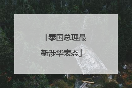 泰国总理最新涉华表态