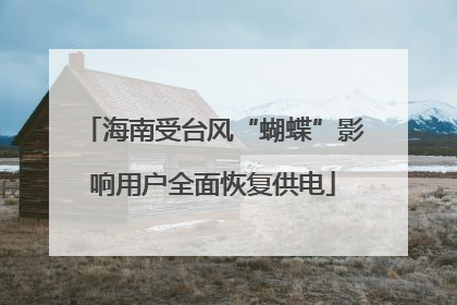 海南受台风“蝴蝶”影响用户全面恢复供电