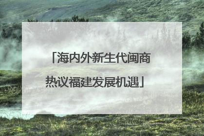 海内外新生代闽商热议福建发展机遇