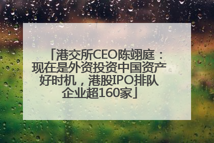 港交所CEO陈翊庭：现在是外资投资中国资产好时机，港股IPO排队企业超160家