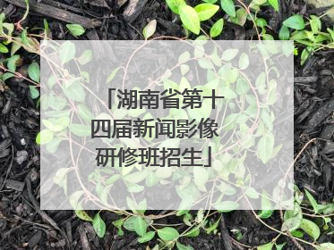 湖南省第十四届新闻影像研修班招生