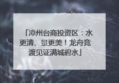 漳州台商投资区：水更清、景更美！龙舟竞渡见证满城碧水